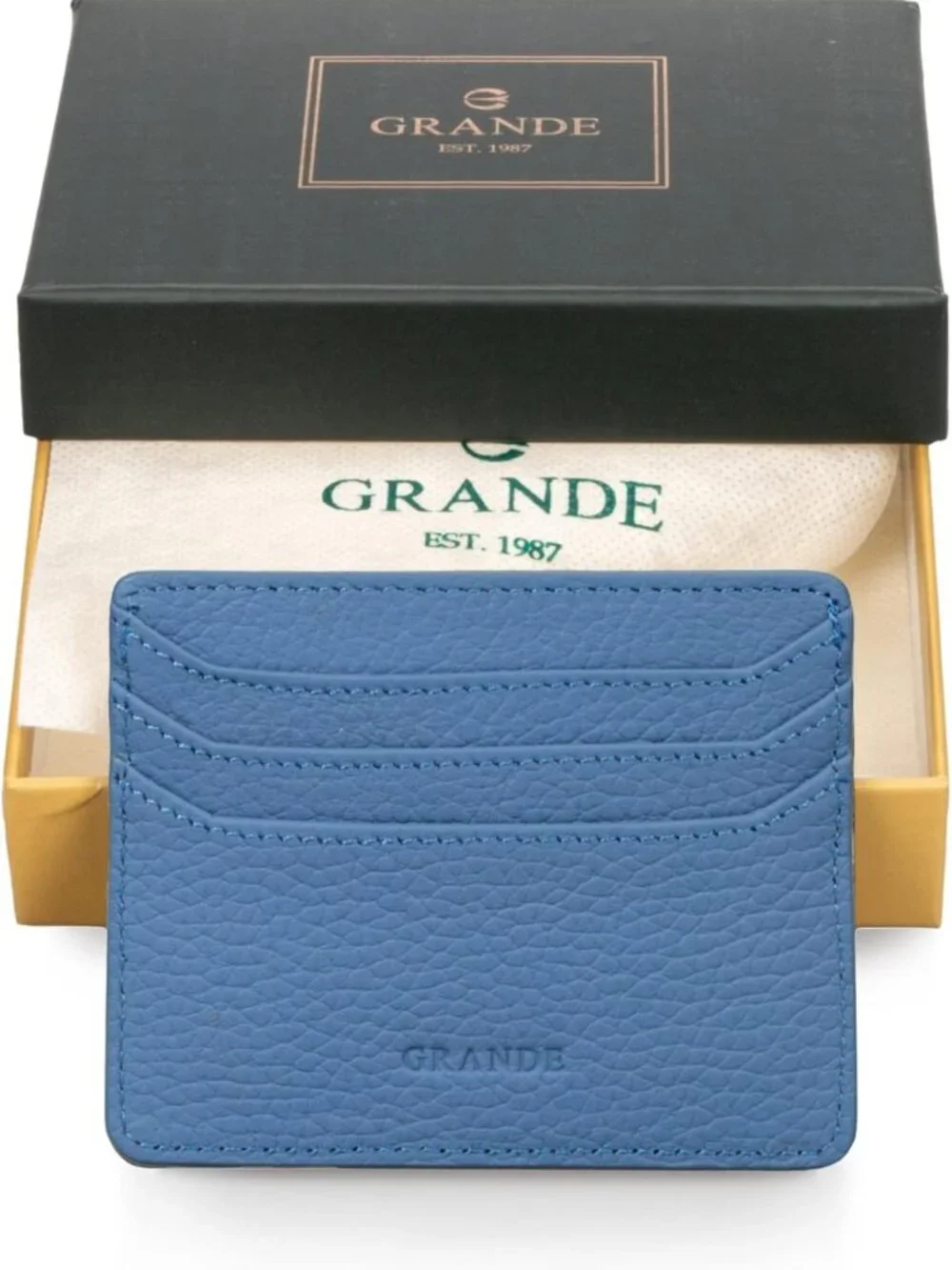 Genuine Leather Slim Card Holder Wallet for Women & Men - Minimalist Snap Design